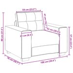 Canapé 3 places vidaXL avec coussins en tissu gris
