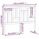 vidaXL Tête de lit Gris 125 5x4x100 cm Bois massif de pin