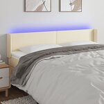 vidaXL Tête de lit à LED Crème 183x16x78/88 cm Similicuir