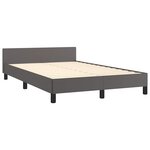 vidaXL Cadre de lit avec tête de lit sans matelas gris 120x200 cm