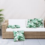 vidaXL Coussins de canapé 4 Pièces motif de feuilles 60x60 cm tissu