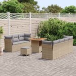 vidaXL Ensemble de canapé de jardin 10 Pièces beige et gris clair