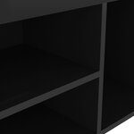 vidaXL Banc à chaussures et coussin Noir brillant Bois d'ingénierie