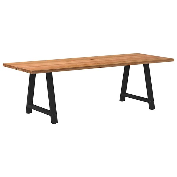 vidaXL Table à manger marron clair bois de chêne massif rectangulaire
