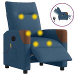 vidaXL Fauteuil inclinable de massage électrique Bleu Tissu