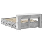 vidaXL Cadre de lit avec rangement Sonoma gris 160 x 200 cm