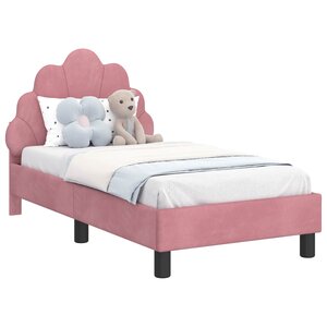 vidaXL Cadre de lit pour tout-petit avec tête de lit Rose 70 x 140 cm