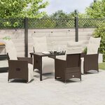 vidaXL Ensemble de salle à manger pour jardin 5 Pièces Marron Poly rotin