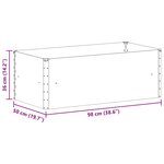 vidaXL Jardinière surélevée 98 x 50 x 36 cm Acier galvanisé