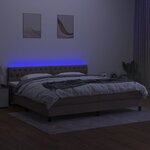 vidaXL Sommier à lattes de lit et matelas et LED Taupe 200x200cm Tissu