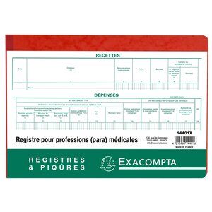 Piqûre Recettes Et Dépenses - Professions Libérales - Non Assujetties À La Tva - Texte Fr - 60 Pages - Blanc - Exacompta
