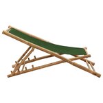 vidaXL Chaise de terrasse bambou et toile vert