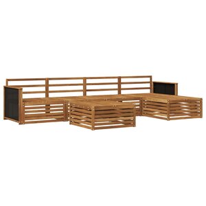 vidaXL Ensemble de canapés d'extérieur 6 Pièces Naturel 79 x 79 x 37 cm