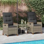 vidaXL Chaise de jardin inclinable Gris et Gris foncé polyrotin