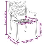 Chaises d'extérieur vidaXL Noir Aluminium 56 x 55 x 92 5 cm Solide