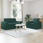 vidaXL Canapé 2 Pièces Vert foncé 182 x 80 x 82 cm tissu