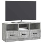 vidaXL Meuble TV Gris béton 102 x 34 5 x 47 cm Bois d'ingénierie
