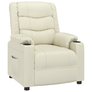 vidaXL Fauteuil inclinable Crème Similicuir