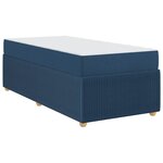 vidaXL Cadre de lit avec matelas avec matelas Bleu 90 x 200 cm tissu
