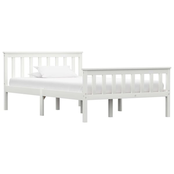 vidaXL Cadre de lit Blanc Bois de pin massif 120 x 200 cm