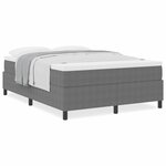 vidaXL Lit Box Spring avec matelas en gris clair  140 x 200 cm  tissu en velours côtelé.