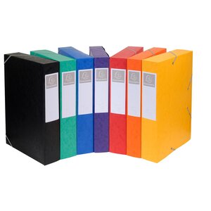 Chemise 3 rabats Exacompta  Cartobox dos de 2.5, 4, 5 et 6cm en carte lustrée coloris au choix.