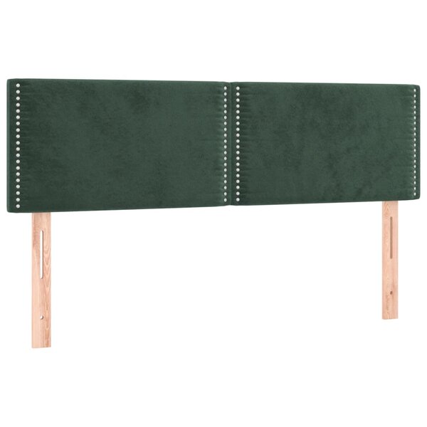 vidaXL Têtes de lit 2 Pièces Vert foncé 72x5x78/88 cm Velours