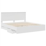 vidaXL Cadre de lit avec tiroir Blanc 200 x 200 cm Bois Ingénierie