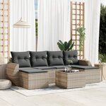 vidaXL Salon de jardin avec coussins 7 Pièces gris clair résine tressée