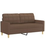 vidaXL Canapé 2 places avec oreillers décoratifs marron 140 cm tissu