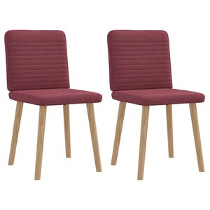 vidaXL Chaises à manger lot de 2 rouge bordeaux tissu