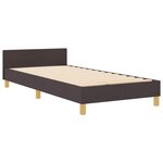 vidaXL Cadre de lit avec tête de lit Marron foncé 90 x 200 cm tissu