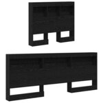 vidaXL Tête de lit de rangement Chêne noir 100 cm Bois d'ingénierie