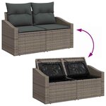 vidaXL Ensemble de canapé de jardin Manuel 6 Pièces Gris 55 x 55 x 37 cm