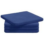 vidaXL Coussins de siège 4 Pièces Bleu police 40 x 40 x 3 cm Velours