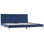 vidaXL Cadre de lit avec LED sans matelas bleu tissu 160x200 cm