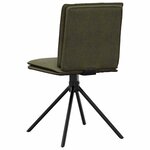 vidaXL Chaise à manger vert armée similicuir daim