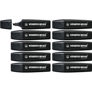Marqueur BOSS ORIGINAL Marker Noir x 10 STABILO
