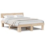 vidaXL Cadre de lit Marron 140 x 200 cm Bois massif en pin