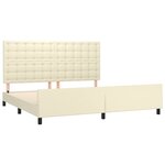 vidaXL Cadre de lit sans matelas crème 200x200 cm similicuir