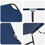 vidaXL Chaise longue pliante 1-personne Bleu 56 x 189 x 87 cm tissu