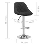 vidaXL Tabouret de bar Noir Velours