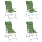 vidaXL Coussins de chaise à dossier haut lot de 4 modèle de feuille