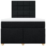 vidaXL Sommier à lattes de lit avec matelas Noir 120x200 cm Tissu