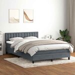 vidaXL Sommier à lattes de lit et matelas gris foncé 160x220cm velours