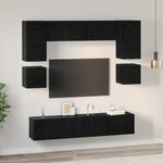 vidaXL Ensemble meuble TV 8 Pièces Chêne Noir 80 x 30 x 30 cm