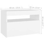 vidaXL Meuble TV avec lumières LED blanc 60x35x40 cm