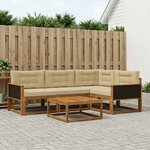 vidaXL Ensemble de canapés d'extérieur 5 Pièces Naturel et Beige
