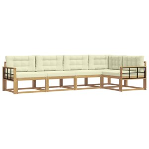vidaXL Ensemble de canapés d'extérieur 4 pc Blanc et crème Polyester