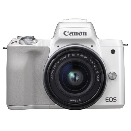 Canon eos m50 + ef-m 15-45mm stm milc 24 1 mp cmos 6000 x 4000 pixels blanc